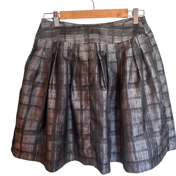 Vintage 00s Forever Love 21 Silver Window Pane Print Pleated Skirt Medium - Picture 4 of 6